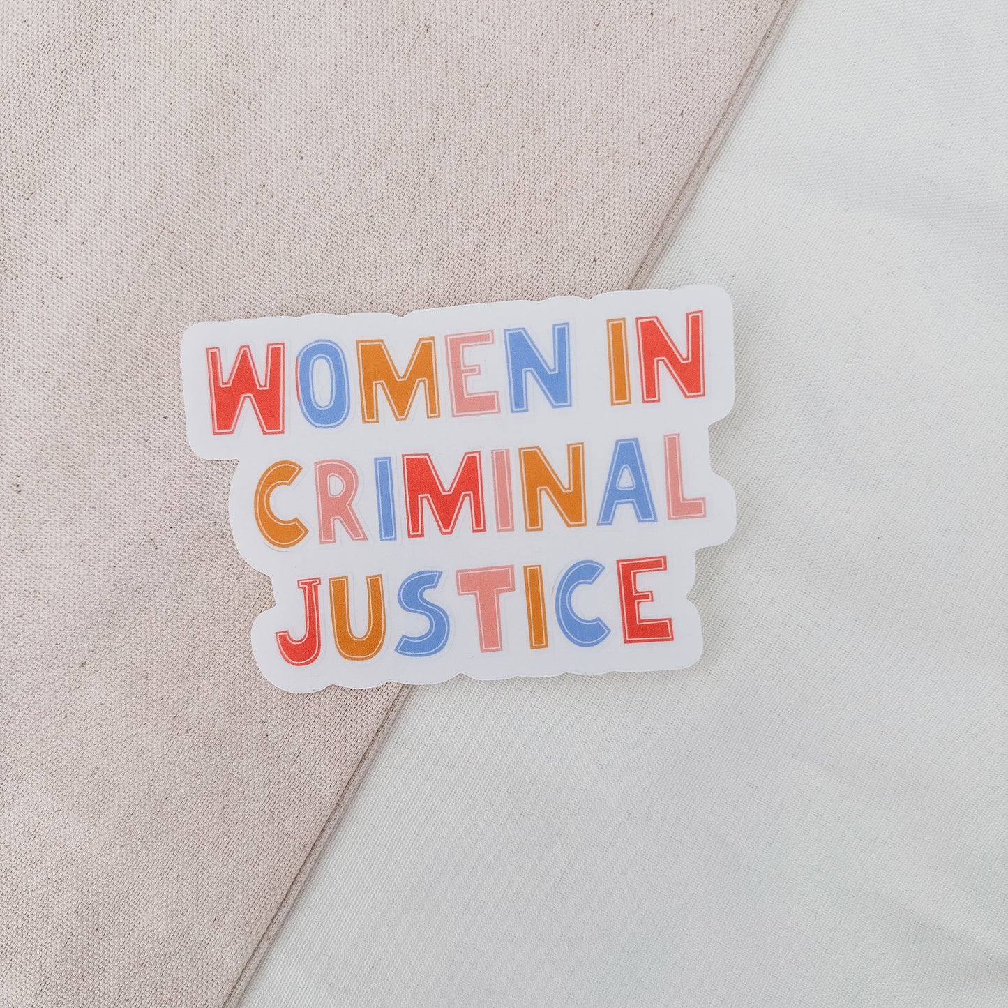 Women in Criminal Justice Clear Sticker