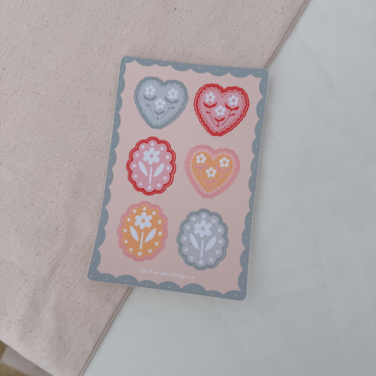 Lace Heart Sticker Sheet