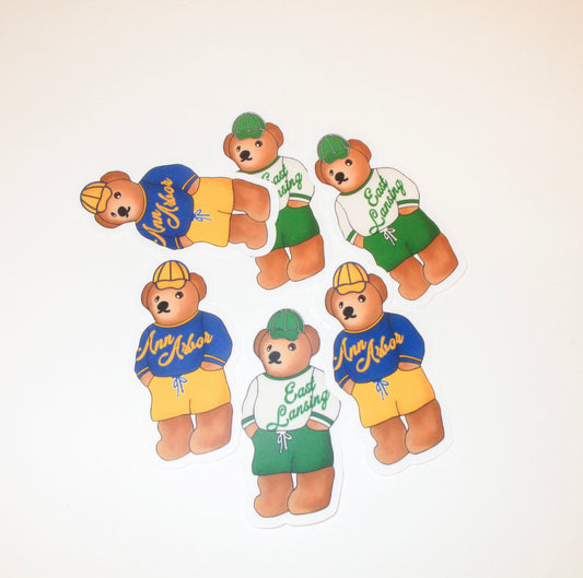 Teddy Stickers (MSU, UMich, Detroit)