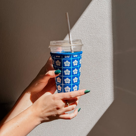 Blue Flower Koozie