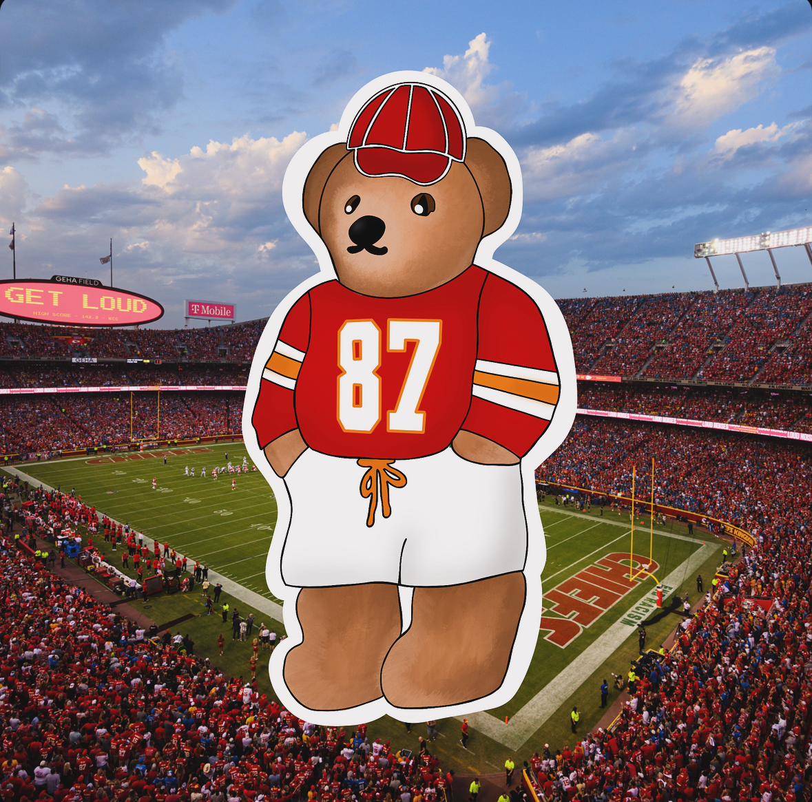 Kansas City Chiefs Teddy Sticker