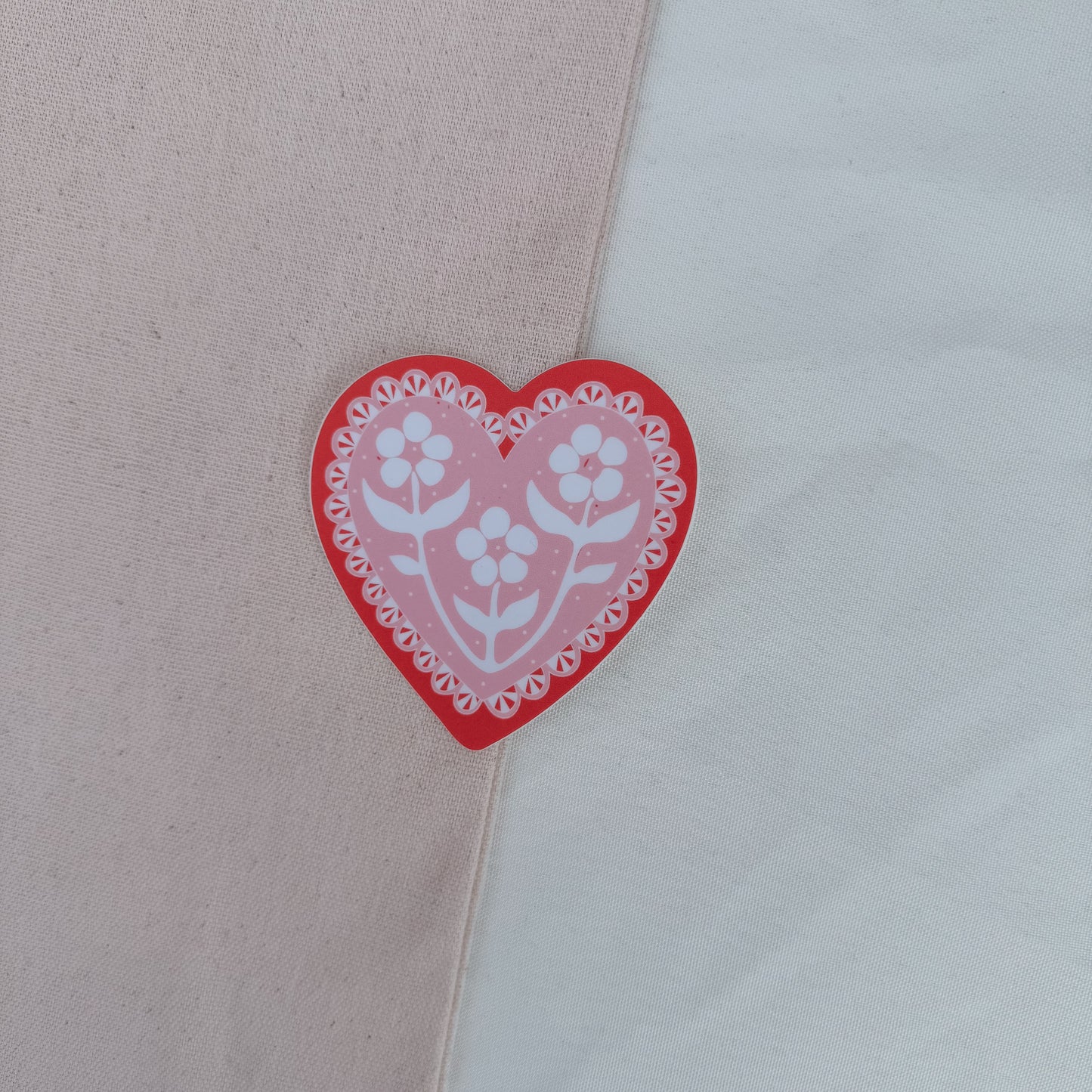 Red Lace Heart Sticker
