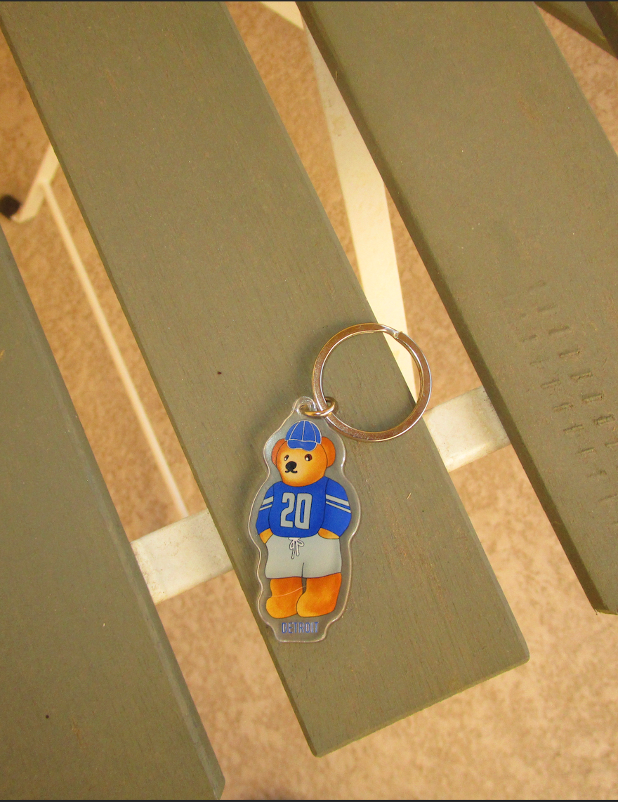 Detroit Teddy Keychain