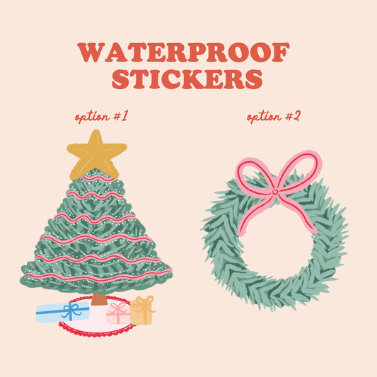 Waterproof Stickers (Christmas tree and wreath)