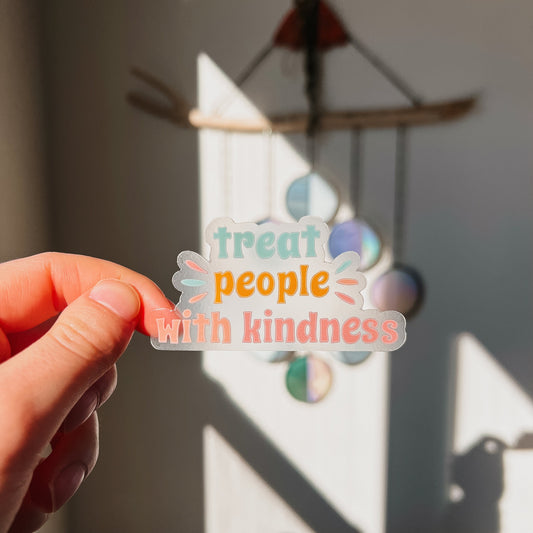 Clear Treat People with Kindness Sticker #2