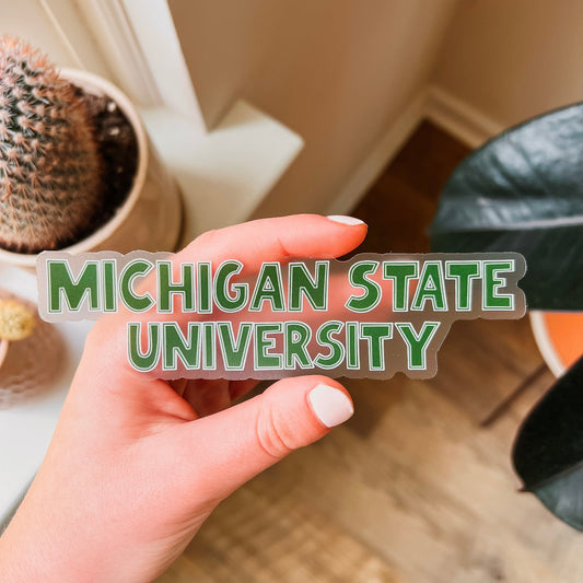 Clear Michigan State University Sticker