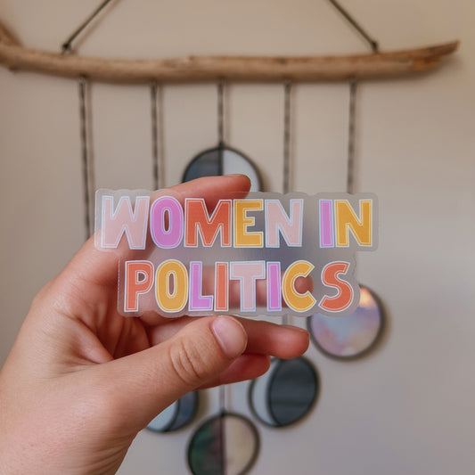 Women in Politics Clear Sticker