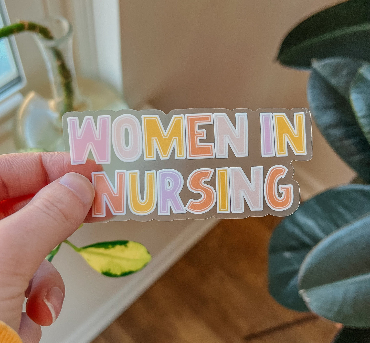 Women in Nursing Clear Sticker