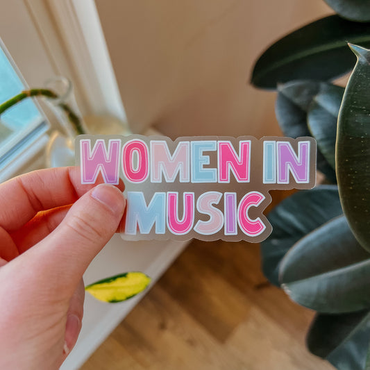 Women in Music Clear Sticker